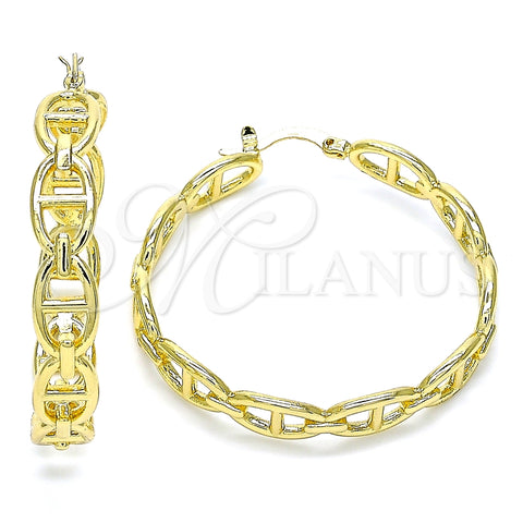 Argolla Mediana 02.163.0156.40 Oro Laminado, Diseño de Puff Mariner, Pulido, Tono Dorado
