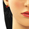 Arete Dormilona 02.310.0046 Oro Laminado, con Granate Zirconia Cubica, Pulido, Tono Dorado