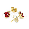 Arete Dormilona 02.310.0046 Oro Laminado, con Granate Zirconia Cubica, Pulido, Tono Dorado