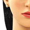 Arete Dormilona 02.342.0169 Oro Laminado, Diseño de Búho, con Blanca and Rubi Micro Pave, Pulido, Tono Dorado