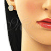 Arete Dormilona 02.342.0172 Oro Laminado, con Blanca Micro Pave, Pulido, Tono Dorado