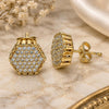 Arete Dormilona 02.342.0172 Oro Laminado, con Micro Pave Blanca, Pulido, Tono Dorado