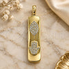 Dije Elegante 05.342.0045 Oro Laminado, Diseño de Judaica y Ojo Griego, con Micro Pave Blanca, Pulido, Tono Dorado