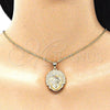 Dije Elegante 05.342.0052 Oro Laminado, con Blanca Micro Pave, Pulido, Tono Dorado