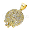 Dije Elegante 05.342.0053 Oro Laminado, Diseño de Dinero, con Blanca Micro Pave, Pulido, Tono Dorado