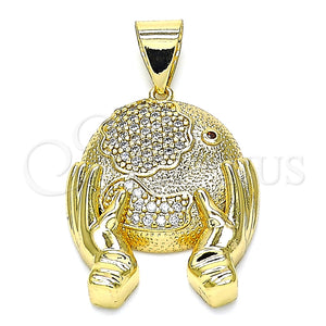 Dije Elegante 05.342.0054 Oro Laminado, con Blanca and Granate Micro Pave, Pulido, Tono Dorado