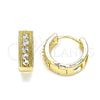 Argolla Huggie 02.210.0635.15 Oro Laminado, con Blanca Zirconia Cubica, Pulido, Tono Dorado