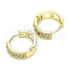 Argolla Huggie 02.210.0635.3.15 Oro Laminado, con Amatista Zirconia Cubica, Pulido, Tono Dorado