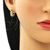 Argolla Huggie 02.210.0635.4.15 Oro Laminado, con Rosado Zirconia Cubica, Pulido, Tono Dorado