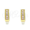 Argolla Huggie 02.210.0635.4.15 Oro Laminado, con Rosado Zirconia Cubica, Pulido, Tono Dorado