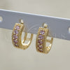 Argolla Huggie 02.210.0635.4.15 Oro Laminado, con Rosado Zirconia Cubica, Pulido, Tono Dorado