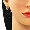 Argolla Huggie 02.210.0635.5.15 Oro Laminado, con Multicolor Zirconia Cubica, Pulido, Tono Dorado