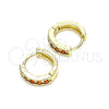 Argolla Huggie 02.210.0636.1.10 Oro Laminado, con Granate Micro Pave, Pulido, Tono Dorado