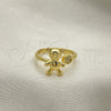 Anillo Multi Piedra 01.341.0063 Oro Laminado, Diseño de Osito, con Blanca Micro Pave, Pulido, Tono Dorado (One size fits all)