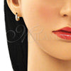 Argolla Huggie 02.210.0636.3.10 Oro Laminado, con Rosado Micro Pave, Pulido, Tono Dorado