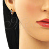 Argolla Huggie 02.210.0636.4.10 Oro Laminado, con Multicolor Micro Pave, Pulido, Tono Dorado