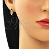 Argolla Huggie 02.210.0637.12 Oro Laminado, con Blanca Zirconia Cubica, Pulido, Tono Dorado