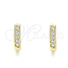 Argolla Huggie 02.210.0637.12 Oro Laminado, con Blanca Zirconia Cubica, Pulido, Tono Dorado