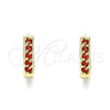 Argolla Huggie 02.210.0637.1.12 Oro Laminado, con Granate Zirconia Cubica, Pulido, Tono Dorado