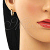 Argolla Huggie 02.210.0637.4.12 Oro Laminado, con Rosado Zirconia Cubica, Pulido, Tono Dorado