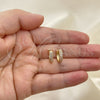 Argolla Huggie 02.210.0637.4.12 Oro Laminado, con Rosado Zirconia Cubica, Pulido, Tono Dorado
