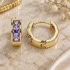 Argolla Huggie 02.210.0638.3.12 Oro Laminado, con Zirconia Cubica Amatista, Pulido, Tono Dorado