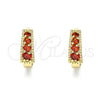 Argolla Huggie 02.210.0639.1.12 Oro Laminado, con Granate Zirconia Cubica, Pulido, Tono Dorado