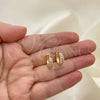 Argolla Huggie 02.210.0639.3.12 Oro Laminado, con Rosado Zirconia Cubica, Pulido, Tono Dorado