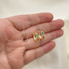 Argolla Huggie 02.210.0639.4.12 Oro Laminado, con Multicolor Zirconia Cubica, Pulido, Tono Dorado