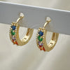 Argolla Huggie 02.210.0639.4.12 Oro Laminado, con Multicolor Zirconia Cubica, Pulido, Tono Dorado