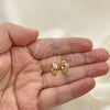 Argolla Huggie 02.210.0640.4.10 Oro Laminado, con Rosado Zirconia Cubica, Pulido, Tono Dorado
