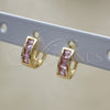 Argolla Huggie 02.210.0640.4.10 Oro Laminado, con Rosado Zirconia Cubica, Pulido, Tono Dorado