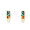Argolla Huggie 02.210.0640.5.10 Oro Laminado, con Multicolor Zirconia Cubica, Pulido, Tono Dorado