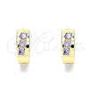 Argolla Huggie 02.210.0641.2.12 Oro Laminado, con Amatista Zirconia Cubica, Pulido, Tono Dorado