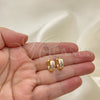 Argolla Huggie 02.210.0641.3.12 Oro Laminado, con Rosado Zirconia Cubica, Pulido, Tono Dorado
