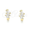 Argolla Huggie 02.210.0642.12 Oro Laminado, con Blanca Zirconia Cubica, Pulido, Tono Dorado