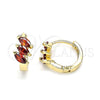 Argolla Huggie 02.210.0642.1.12 Oro Laminado, con Granate Zirconia Cubica, Pulido, Tono Dorado