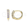 Argolla Huggie 02.210.0643.3.12 Oro Laminado, con Amatista Zirconia Cubica, Pulido, Tono Dorado