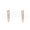 Argolla Huggie 02.210.0643.4.12 Oro Laminado, con Rosado Zirconia Cubica, Pulido, Tono Dorado