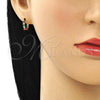 Argolla Huggie 02.210.0643.5.12 Oro Laminado, con Multicolor Zirconia Cubica, Pulido, Tono Dorado
