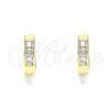 Argolla Huggie 02.210.0644.12 Oro Laminado, con Blanca Zirconia Cubica, Pulido, Tono Dorado