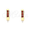 Argolla Huggie 02.210.0644.1.12 Oro Laminado, con Granate Zirconia Cubica, Pulido, Tono Dorado