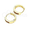 Argolla Huggie 02.210.0644.1.12 Oro Laminado, con Granate Zirconia Cubica, Pulido, Tono Dorado