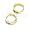 Argolla Huggie 02.210.0644.3.12 Oro Laminado, con Amatista Zirconia Cubica, Pulido, Tono Dorado