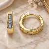 Argolla Huggie 02.210.0644.3.12 Oro Laminado, con Zirconia Cubica Amatista, Pulido, Tono Dorado