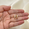 Argolla Huggie 02.210.0644.4.12 Oro Laminado, con Rosado Zirconia Cubica, Pulido, Tono Dorado