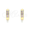 Argolla Huggie 02.210.0644.4.12 Oro Laminado, con Rosado Zirconia Cubica, Pulido, Tono Dorado