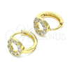 Argolla Huggie 02.210.0646.15 Oro Laminado, con Blanca Zirconia Cubica, Pulido, Tono Dorado