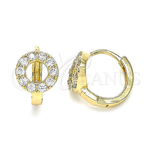 Argolla Huggie 02.210.0646.15 Oro Laminado, con Blanca Zirconia Cubica, Pulido, Tono Dorado