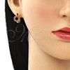 Argolla Huggie 02.210.0646.1.15 Oro Laminado, con Granate Zirconia Cubica, Pulido, Tono Dorado